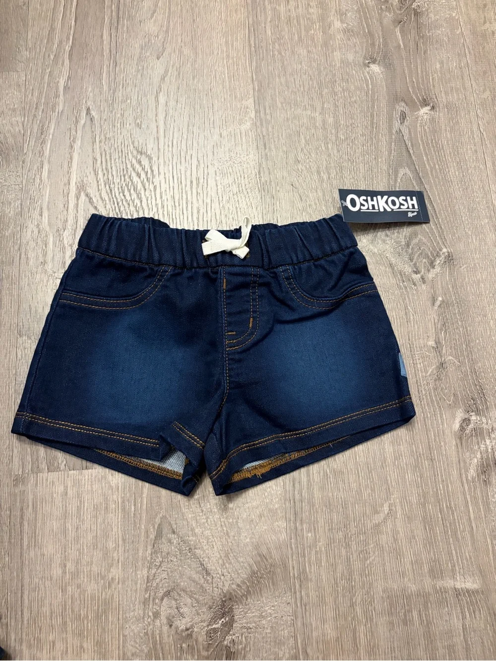 OshKosh B'gosh Baby Girl French Terry Knit Shorts - Dark Wash- NWT